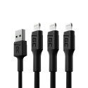 GREEN CELL ZESTAW KABLI KABGCSET05 3X KABEL GC RAY USB - LIGHTNING 120CM, BIAŁY LED Green Cell
