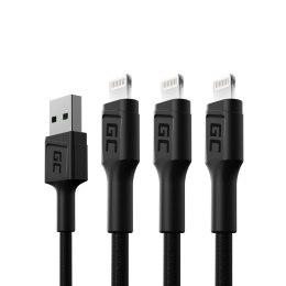 GREEN CELL ZESTAW KABLI KABGCSET05 3X KABEL GC RAY USB - LIGHTNING 120CM, BIAŁY LED Green Cell