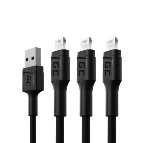 GREEN CELL ZESTAW KABLI KABGCSET05 3X KABEL GC RAY USB - LIGHTNING 120CM, BIAŁY LED Green Cell GREEN CELL ZESTAW KABLI KABGCSET05 3X KABEL GC RAY USB - LIGHTNING 120CM, BIAŁY LED Green Cell