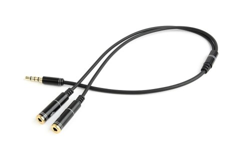Kabel GEMBIRD CCA-417M (4-Pin, Mini Jack M - 2x Mini Jack F; 0,20m; kolor czarny) GEMBIRD Kabel GEMBIRD CCA-417M (4-Pin, Mini Jack M - 2x Mini Jack F; 0,20m; kolor czarny) GEMBIRD