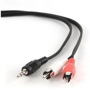 Kabel GEMBIRD CCA-458-2.5M (2x Cinch M - Mini Jack M; 2,5m; kolor czarny) GEMBIRD Kabel GEMBIRD CCA-458-2.5M (2x Cinch M - Mini Jack M; 2,5m; kolor czarny) GEMBIRD
