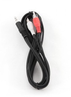 Kabel GEMBIRD CCA-458-2.5M (2x Cinch M - Mini Jack M; 2,5m; kolor czarny) GEMBIRD Kabel GEMBIRD CCA-458-2.5M (2x Cinch M - Mini Jack M; 2,5m; kolor czarny) GEMBIRD