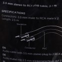 Kabel GEMBIRD CCA-458-2.5M (2x Cinch M - Mini Jack M; 2,5m; kolor czarny) GEMBIRD