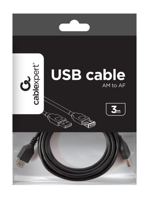 Kabel GEMBIRD CCP-USB2-AMAF-10 (USB 2.0 typu A F - USB 2.0 typu A M; 3m; kolor czarny) GEMBIRD Kabel GEMBIRD CCP-USB2-AMAF-10 (USB 2.0 typu A F - USB 2.0 typu A M; 3m; kolor czarny) GEMBIRD