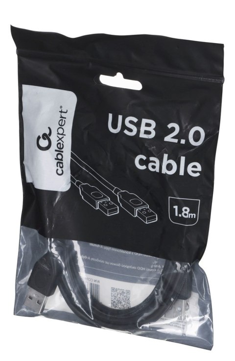 Kabel GEMBIRD CCP-USB2-AMAM-6 (USB 2.0 typu A M - USB 2.0 typu A M; 1,8m; kolor czarny) GEMBIRD Kabel GEMBIRD CCP-USB2-AMAM-6 (USB 2.0 typu A M - USB 2.0 typu A M; 1,8m; kolor czarny) GEMBIRD