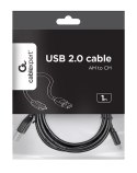 Kabel GEMBIRD CCP-USB2-AMCM-1M (USB 2.0 M - USB typu C M; 1m; kolor czarny) GEMBIRD