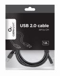 Kabel GEMBIRD CCP-USB2-AMCM-6 (USB 2.0 M - USB typu C M; 1,8m; kolor czarny) GEMBIRD
