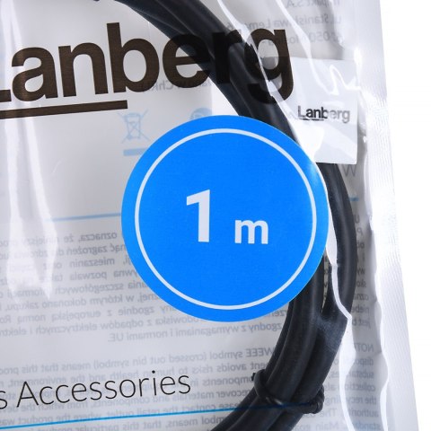 LANBERG KABEL USB-A 3.0 M/M 1M CZARNY CA-USBA-30CU-0010-BK Lanberg LANBERG KABEL USB-A 3.0 M/M 1M CZARNY CA-USBA-30CU-0010-BK Lanberg
