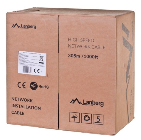 Kabel sieciowy Lanberg LCU6-12CU-0305-S (UTP; 305m; kat. 6; kolor szary) Lanberg Kabel sieciowy Lanberg LCU6-12CU-0305-S (UTP; 305m; kat. 6; kolor szary) Lanberg