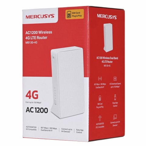 Router Mercusys MB130-4G LTE AC1200 MERCUSYS Router Mercusys MB130-4G LTE AC1200 MERCUSYS