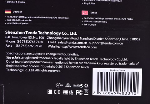 Switch Tenda TEG1016D (16x 10/100/1000Mbps) Tenda Switch Tenda TEG1016D (16x 10/100/1000Mbps) Tenda