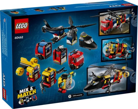 LEGO CITY 60462 Zestaw z helikopterem, wozem strażackim i łodzią podwodną LEGO CITY 60462 Zestaw z helikopterem, wozem strażackim i łodzią podwodną