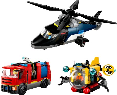 LEGO CITY 60462 Zestaw z helikopterem, wozem strażackim i łodzią podwodną LEGO CITY 60462 Zestaw z helikopterem, wozem strażackim i łodzią podwodną