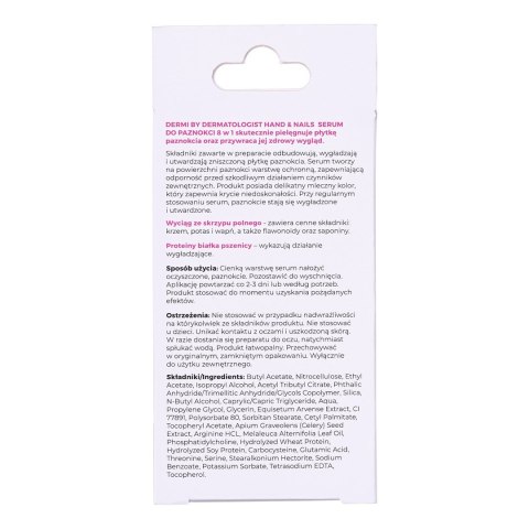 DERMI Hand&Nails Serum do paznokci odbudowa i regeneracja 8w1 10 ml MEDICINAE DERMI Hand&Nails Serum do paznokci odbudowa i regeneracja 8w1 10 ml MEDICINAE