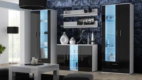 Komoda 120cm SOHO S7 biały/ czarny połysk Cama MEBLE Komoda 120cm SOHO S7 biały/ czarny połysk Cama MEBLE