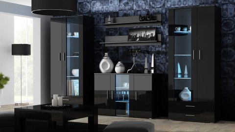 Komoda 120cm SOHO S7 czarny/ czarny połysk Cama MEBLE Komoda 120cm SOHO S7 czarny/ czarny połysk Cama MEBLE