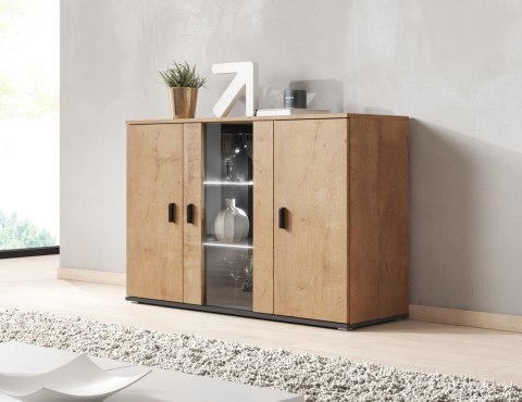 Komoda 120cm SOHO S7 dąb lefkas+ czarny Cama MEBLE Komoda 120cm SOHO S7 dąb lefkas+ czarny Cama MEBLE