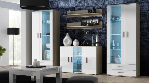 Komoda 120cm SOHO S7 dąb sonoma/ biały połysk Cama MEBLE Komoda 120cm SOHO S7 dąb sonoma/ biały połysk Cama MEBLE