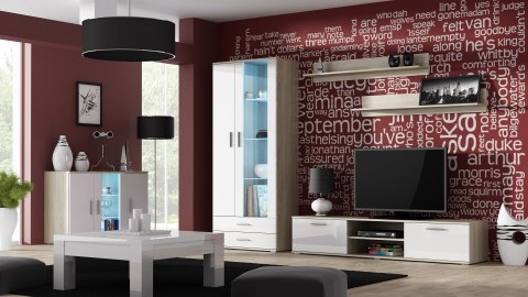 Komoda 120cm SOHO S7 dąb sonoma/ biały połysk Cama MEBLE Komoda 120cm SOHO S7 dąb sonoma/ biały połysk Cama MEBLE