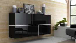 Komoda GOYA 170/40/80 czarny/ czarny połysk+ biały Cama MEBLE