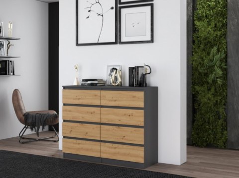 Komoda M8 120x40xH97 antracyt/artisan TOP E SHOP Komoda M8 120x40xH97 antracyt/artisan TOP E SHOP