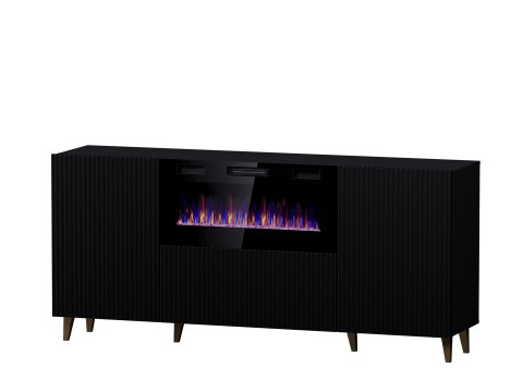 Komoda PAFOS z kominkiem elektrycznym 180x42x82 czarny mat Cama MEBLE Komoda PAFOS z kominkiem elektrycznym 180x42x82 czarny mat Cama MEBLE