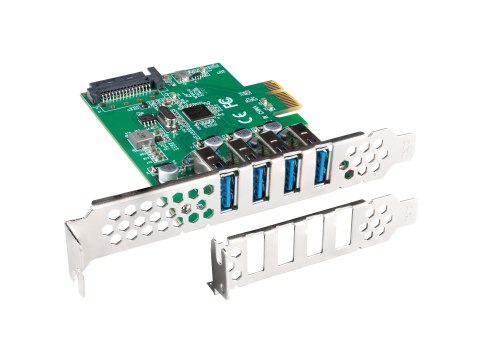 LANBERG KARTA PCI-E X1 -> 4X USB-A 3.1 GEN1 ŚLEDŹ LOW PROFILE PCE-US3-004 Lanberg LANBERG KARTA PCI-E X1 -> 4X USB-A 3.1 GEN1 ŚLEDŹ LOW PROFILE PCE-US3-004 Lanberg