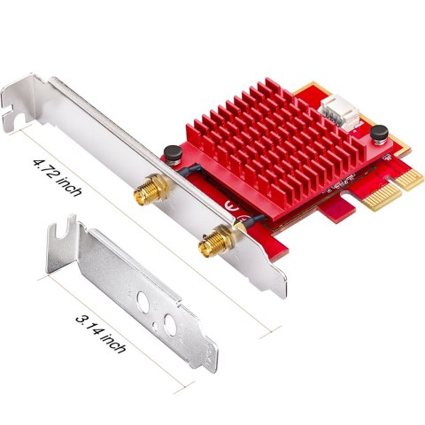 Karta sieciowa CUDY WE3000S AX5400 Wi-Fi 6 + BT 5.2 Intel AX210 Radiator PCIe CUDY Karta sieciowa CUDY WE3000S AX5400 Wi-Fi 6 + BT 5.2 Intel AX210 Radiator PCIe CUDY