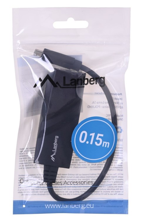 Karta sieciowa Lanberg NC-1000-02 (USB 3.1, USB-C; 1x 10/100/1000Mbps) Lanberg Karta sieciowa Lanberg NC-1000-02 (USB 3.1, USB-C; 1x 10/100/1000Mbps) Lanberg