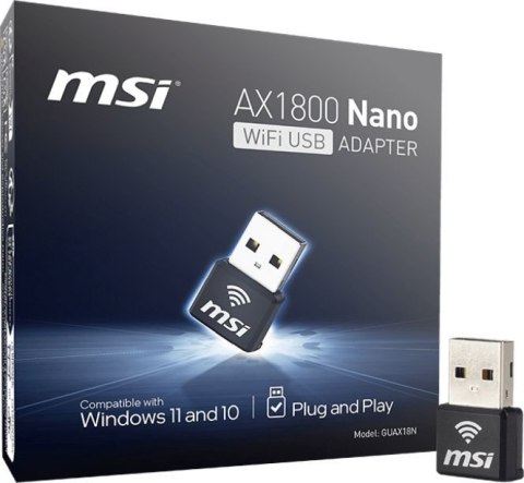 Karta sieciowa MSI 302-8ZE30XE-000 NANO. Wifi 6 MSI Karta sieciowa MSI 302-8ZE30XE-000 NANO. Wifi 6 MSI