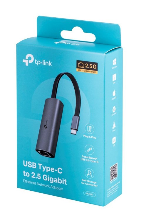 Karta sieciowa TP-LINK UE302C USB Type-C to 2.5 Gigabit Ethernet Network Adapter TP-LINK Karta sieciowa TP-LINK UE302C USB Type-C to 2.5 Gigabit Ethernet Network Adapter TP-LINK