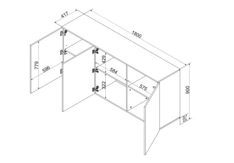 Komoda 3D ALMA 180x41,5xH90 kaszmir Cama MEBLE Komoda 3D ALMA 180x41,5xH90 kaszmir Cama MEBLE