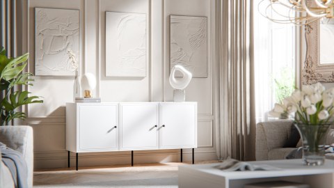 Komoda 3D PALAZZO BIS 151x40x75 biały mat Cama MEBLE Komoda 3D PALAZZO BIS 151x40x75 biały mat Cama MEBLE