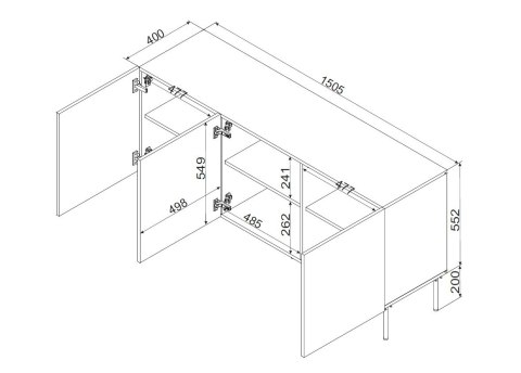 Komoda 3D PALAZZO BIS 151x40x75 biały mat Cama MEBLE Komoda 3D PALAZZO BIS 151x40x75 biały mat Cama MEBLE