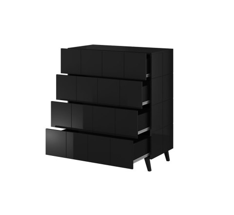 Komoda 4S REJA czarny połysk/ czarny połysk Cama MEBLE Komoda 4S REJA czarny połysk/ czarny połysk Cama MEBLE