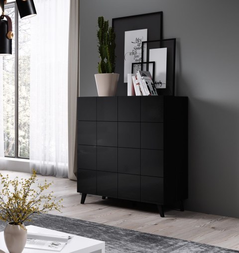 Komoda 4S REJA czarny połysk/ czarny połysk Cama MEBLE Komoda 4S REJA czarny połysk/ czarny połysk Cama MEBLE