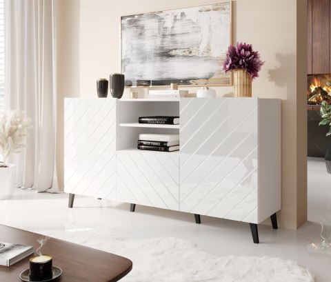 Komoda ABETO 150x42x82 biały/biały połysk Cama MEBLE Komoda ABETO 150x42x82 biały/biały połysk Cama MEBLE