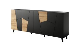 Komoda ETNA 200x42x82 czarny mat + dąb craft Cama MEBLE