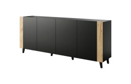 Komoda FARO 200x42x82 czarny mat + dąb craft Cama MEBLE