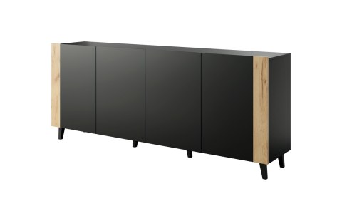 Komoda FARO 200x42x82 czarny mat + dąb craft Cama MEBLE Komoda FARO 200x42x82 czarny mat + dąb craft Cama MEBLE