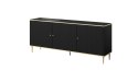 Komoda GLAMOUR 180x40x75,5 czarny mat + złoty Cama MEBLE