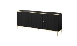 Komoda GLAMOUR 180x40x75,5 czarny mat + złoty Cama MEBLE