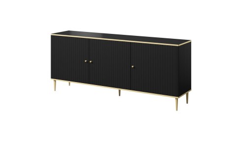 Komoda GLAMOUR 180x40x75,5 czarny mat + złoty Cama MEBLE Komoda GLAMOUR 180x40x75,5 czarny mat + złoty Cama MEBLE