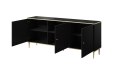Komoda GLAMOUR 180x40x75,5 czarny mat + złoty Cama MEBLE