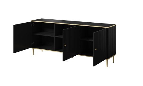 Komoda GLAMOUR 180x40x75,5 czarny mat + złoty Cama MEBLE Komoda GLAMOUR 180x40x75,5 czarny mat + złoty Cama MEBLE