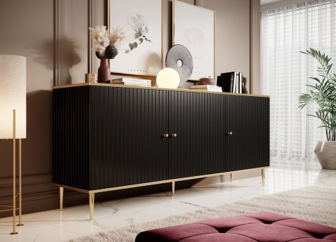 Komoda GLAMOUR 180x40x75,5 czarny mat + złoty Cama MEBLE Komoda GLAMOUR 180x40x75,5 czarny mat + złoty Cama MEBLE