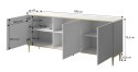 Komoda GLAMOUR 180x40x75,5 czarny mat + złoty Cama MEBLE
