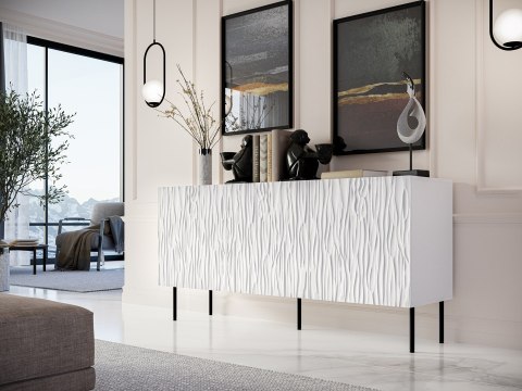 Komoda JUNGLE 152x40,5x74,5 biały mat + czarne nóżki Cama MEBLE Komoda JUNGLE 152x40,5x74,5 biały mat + czarne nóżki Cama MEBLE