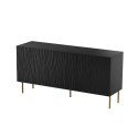 Komoda JUNGLE 152x40,5x74,5 czarny mat + złote nóżki Cama MEBLE