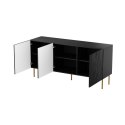 Komoda JUNGLE 152x40,5x74,5 czarny mat + złote nóżki Cama MEBLE
